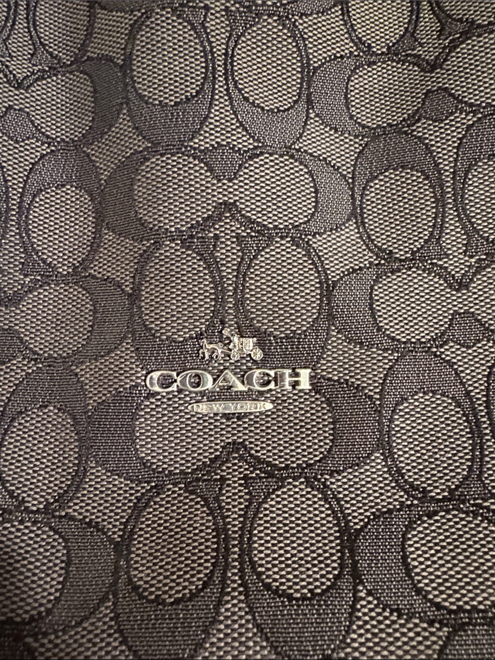 Coach Black Signature Canvas Shoulder Hobo - Picture 6 of 12